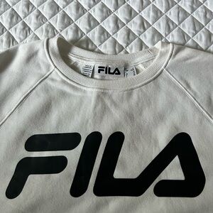 FILA - White Crewneck with Gold Accents